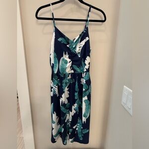 Tropical Leaf Print Dress